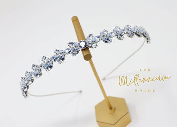 Swarovski Crystals Dainty Vine Three Leaves , Hair Vine Headband, Bridal Hair Vine, Delicate Headband, Hair accessories.
